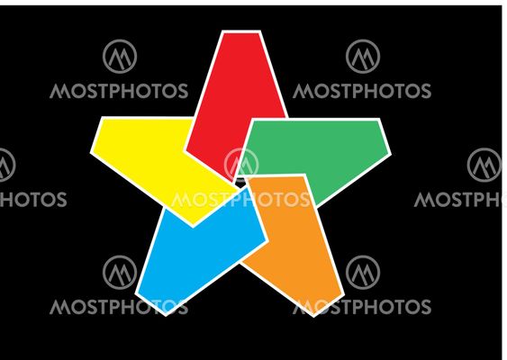 Vector illustration in graphic form of star pentagon.