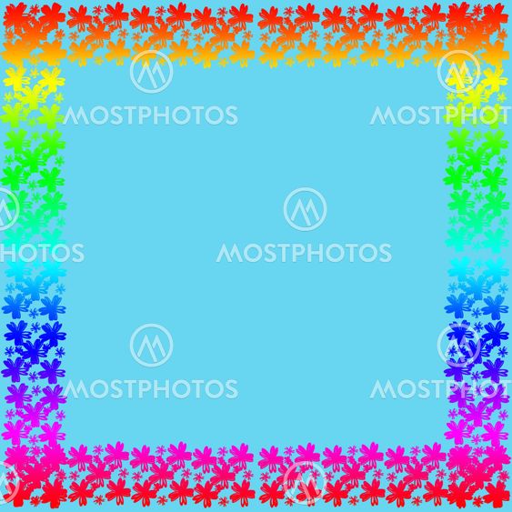Flower frame of frame on background