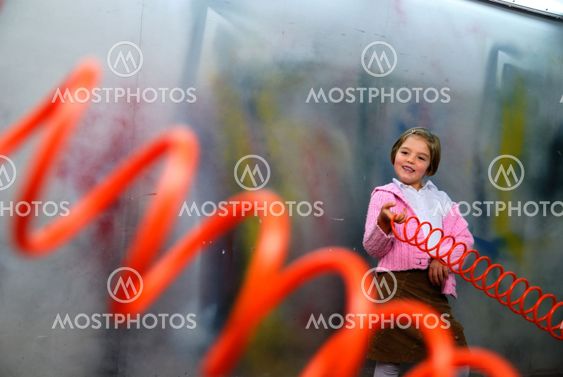 Cute little girl having fun
