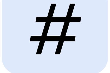 Large metadata tag symbol with an abstract figure in...