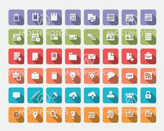 Collection of flat icons, vector illustration
