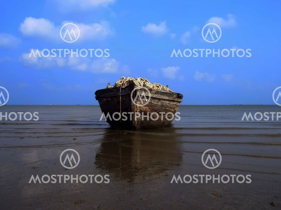 The boat and the sky.