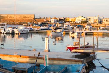 Sunset view of the port of Sozopol, Bulgaria