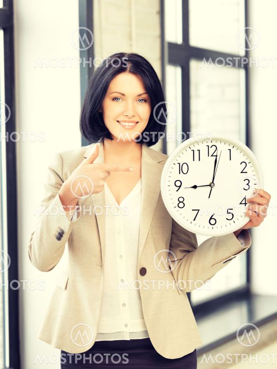businesswoman with clock