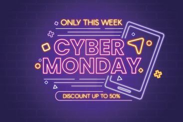 Neon cyber monday concept
