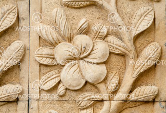 native molding art on wall in thai style