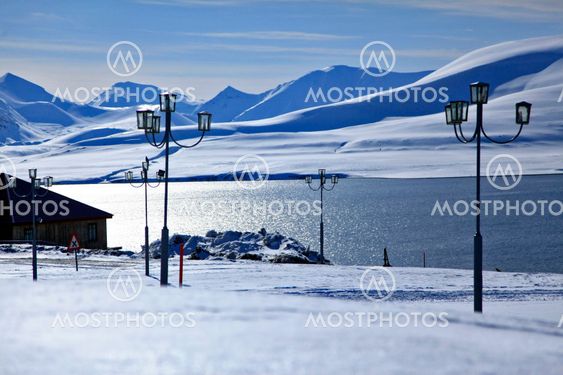 Snölandskap på Svalbard