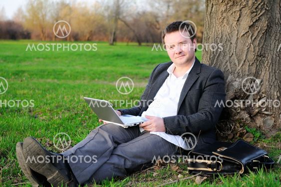 Businessman with laptop