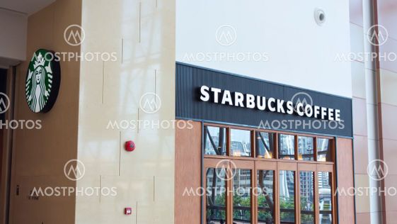 Starbucks coffee sign.