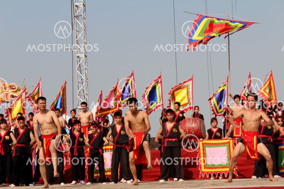 The martial arts practitioners performance traditional...