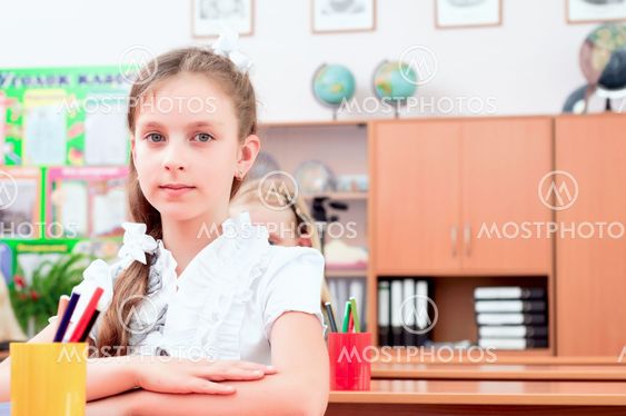 portrait of the girl in the class