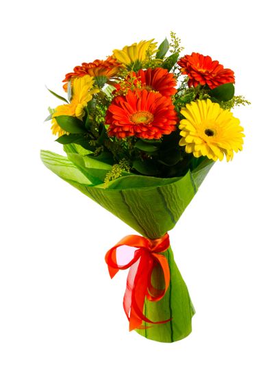 Red and yellow flower bouquet 