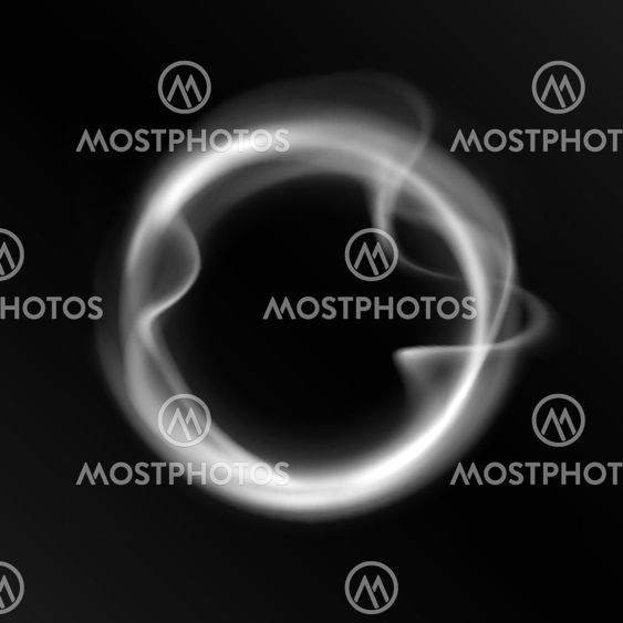 Smoke ring isolated on black background