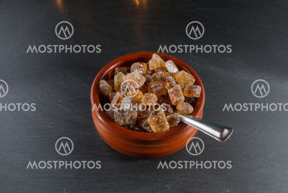 German rock sugar Brauner Kandis bowl spoon
