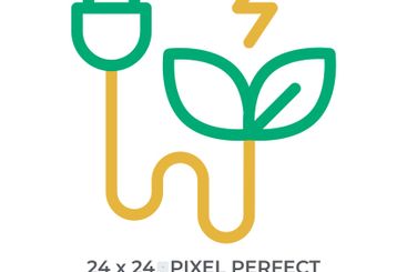 Green electricity colorful line ui icon