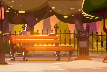 Evening park panorama