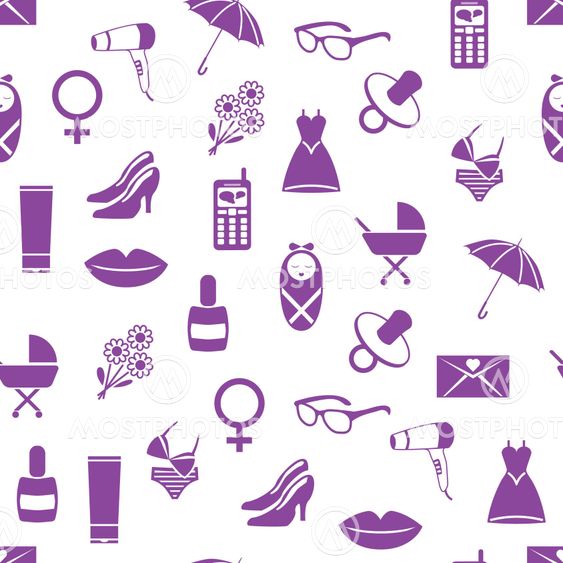 seamless pattern with women icons