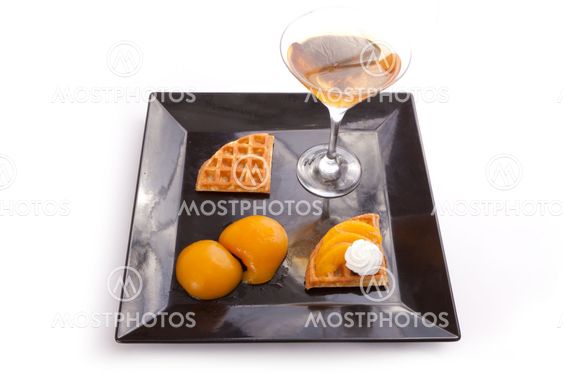 Peach Tart Slices with Drink