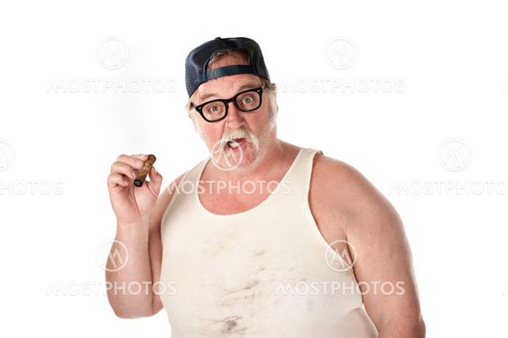 Large man in shock