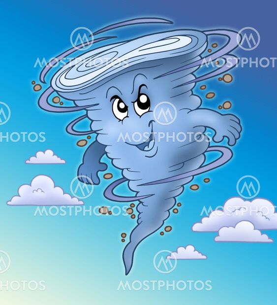 Evil cartoon tornado