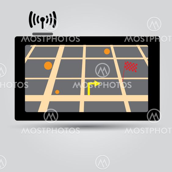 digital gps navigation icon eps10