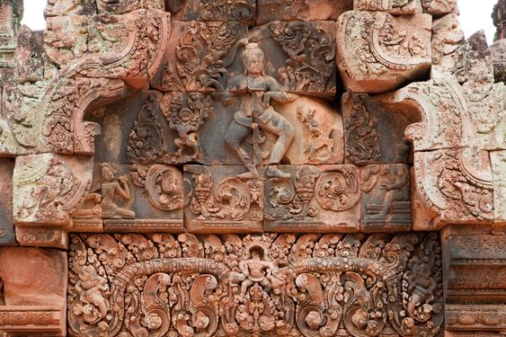 Khmer relief in Banteay Srei