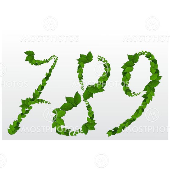figures with green leaves