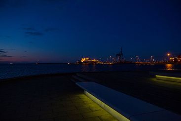 Natt i västra hamnen i Malmö