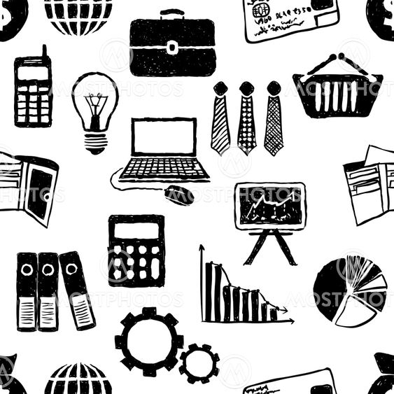 seamless doodle finance pattern