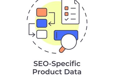SEO specific product data multi color concept icon