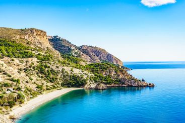 Coast landscape, cliffs in Andalusia Spain