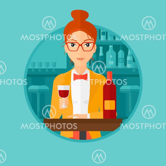 Woman drinking wine at restaurant.