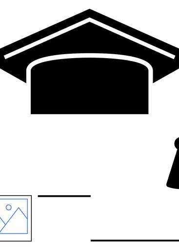 Graduation Cap with Tassel and Minimalist Design...