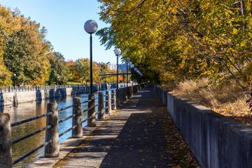 Rideau Canal in Ottawa, Canada during the autumn season,...