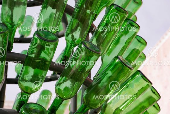Green glass bottles