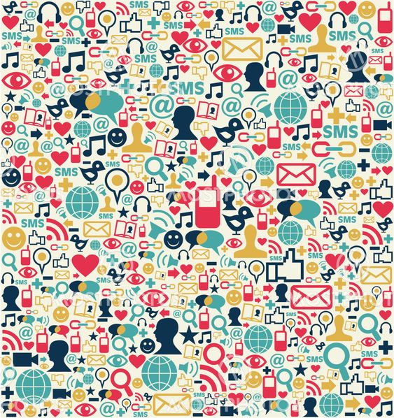 Social media network icons pattern