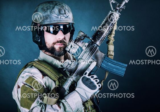 Bearded special forces soldier