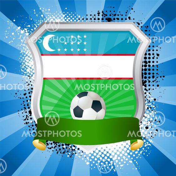 Shield with flag of Uzbekistan