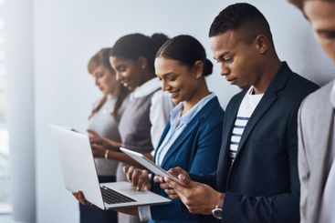 Technology, candidate or business people waiting for...