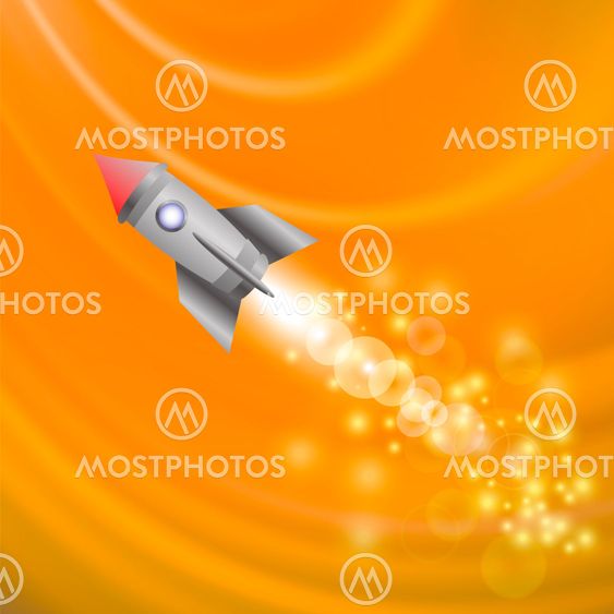 Space Rocket. Launching Spacecraft.