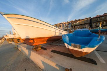 Sunset view of the port of Sozopol, Bulgaria