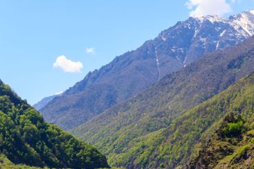 View on the Caucasian mountains in Georgia