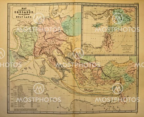 Holy Land. Ancient map of the world Ancient map of the world . Published by George Philip and son at London 1857 and are not subject to copyright.
