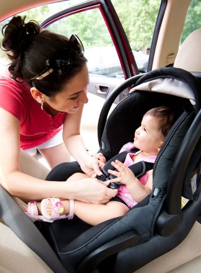 Baby in car seat for safety