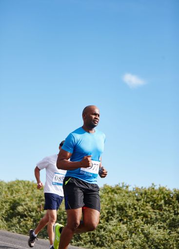 People, running competition and outdoor race for...