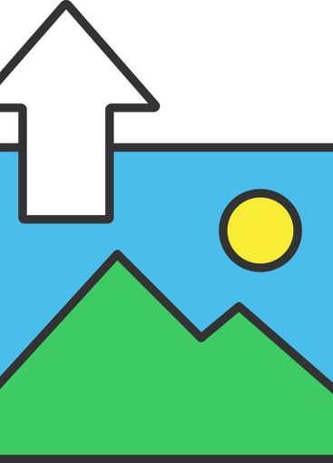 Digital image uploading color icon