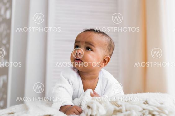 Portrait of a little african american baby boy
