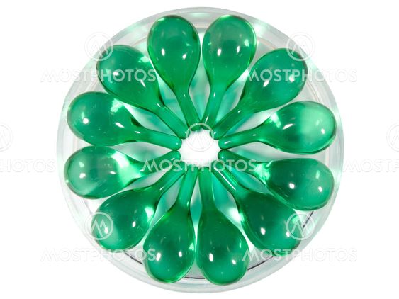 Hair vitamin serum capsule in container