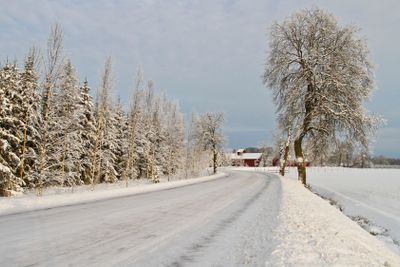 Vintermotiv vid landsväg i Närke