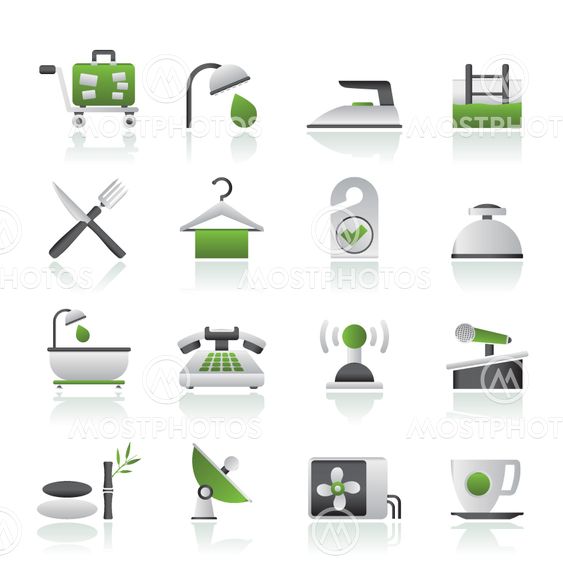Hotel and motel icons